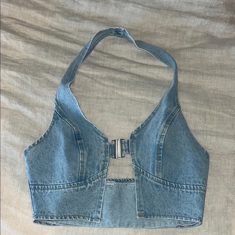 Denim Halter Top
